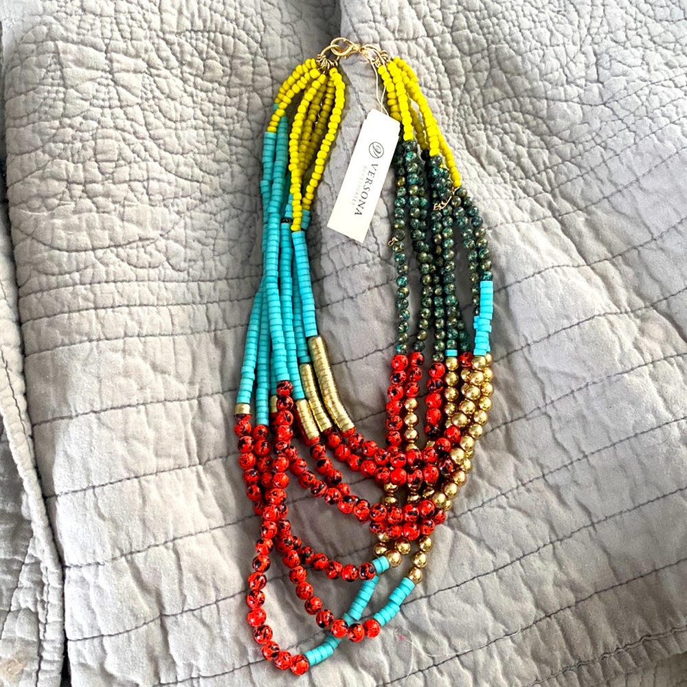 Colorful multi-strand necklace. Vibrant colors. Never worn. NWT.